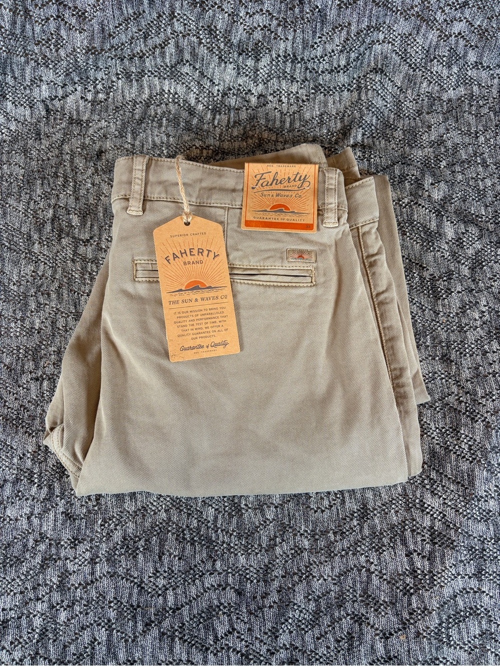 Faherty Coastline Chino Pants Men's 33 x 30 Utility Khaki